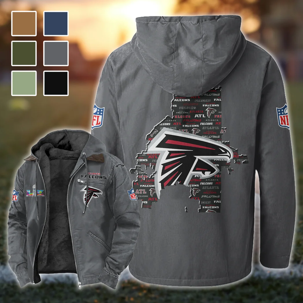 Feathered Army Flannel Hoodie, Game Day Hooded Flannel HVN1466AF - Gray