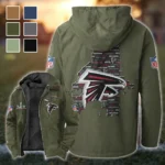 Feathered Army Flannel Hoodie, Game Day Hooded Flannel HVN1466AF - Green