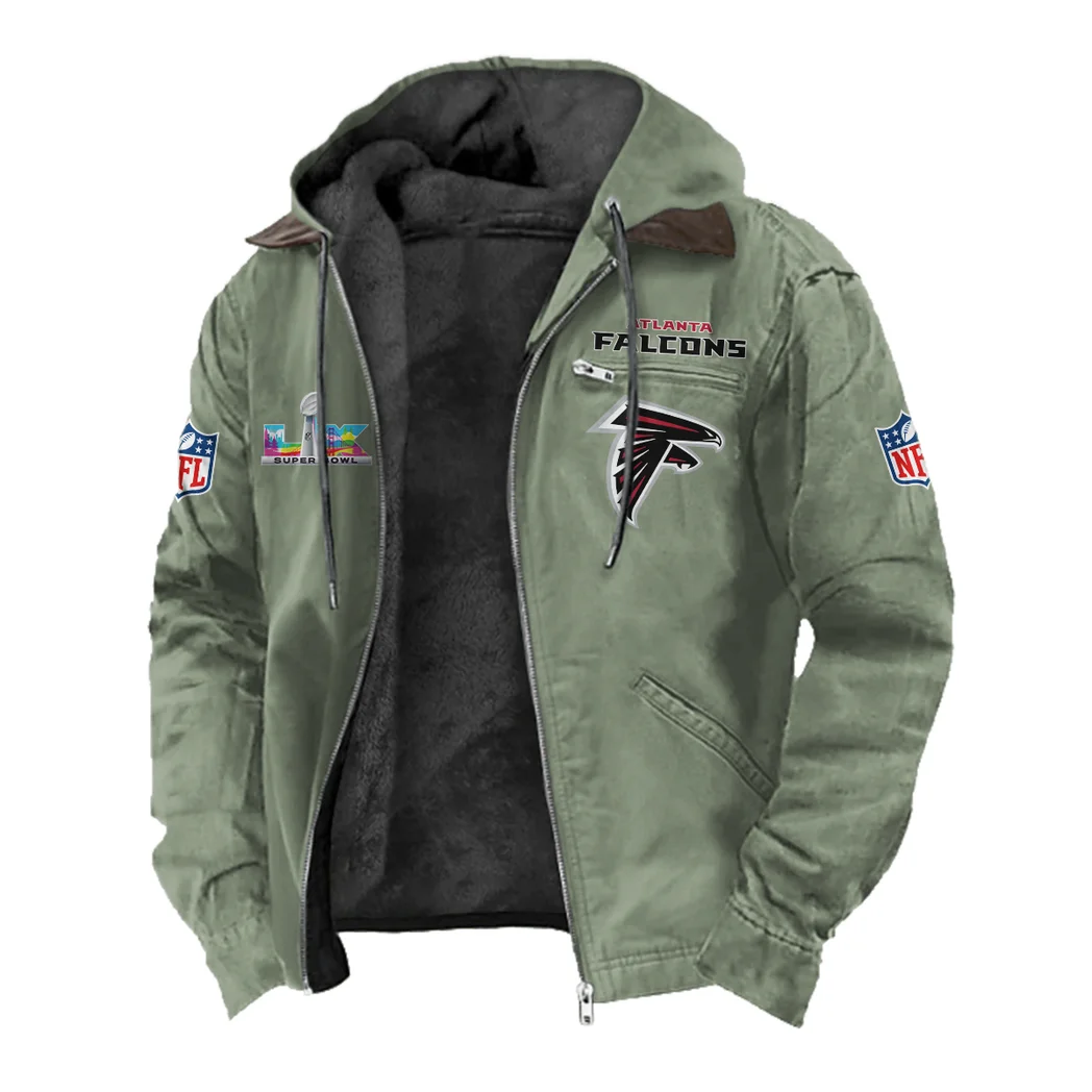 Feathered Army Flannel Hoodie, Game Day Hooded Flannel HVN1466AF - Light Green - Image 2