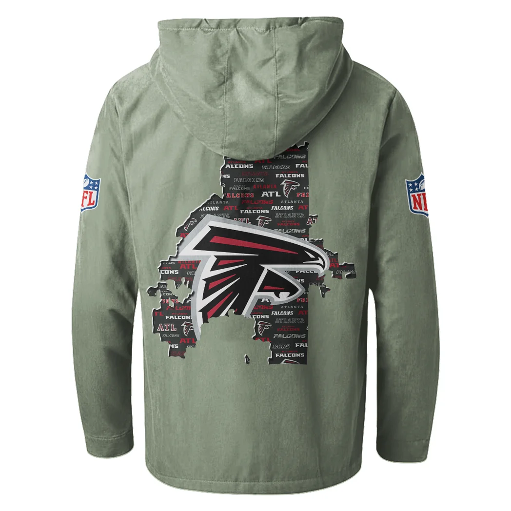 Feathered Army Flannel Hoodie, Game Day Hooded Flannel HVN1466AF - Light Green - Image 3