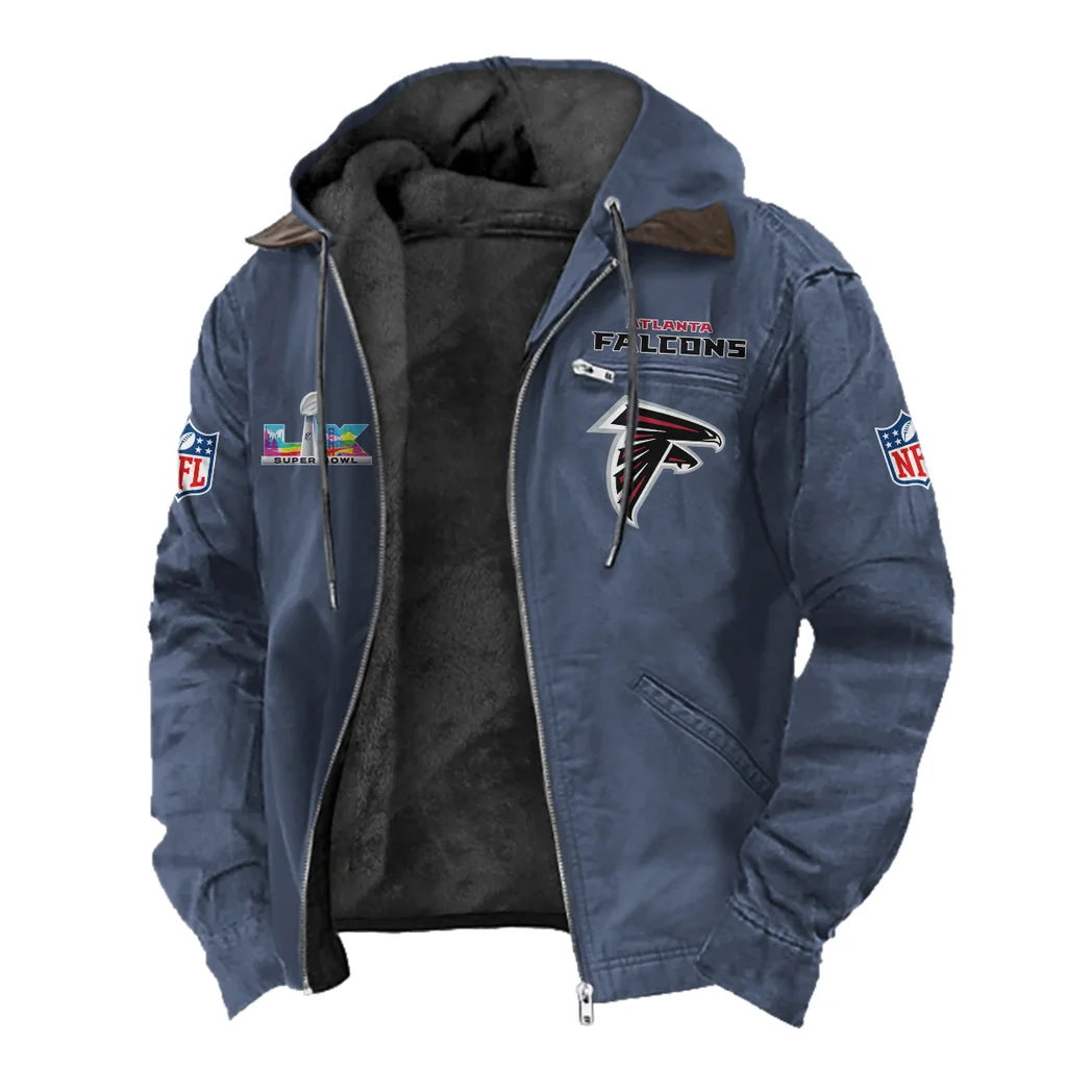 Feathered Army Flannel Hoodie, Game Day Hooded Flannel HVN1466AF - Navy Blue - Image 2