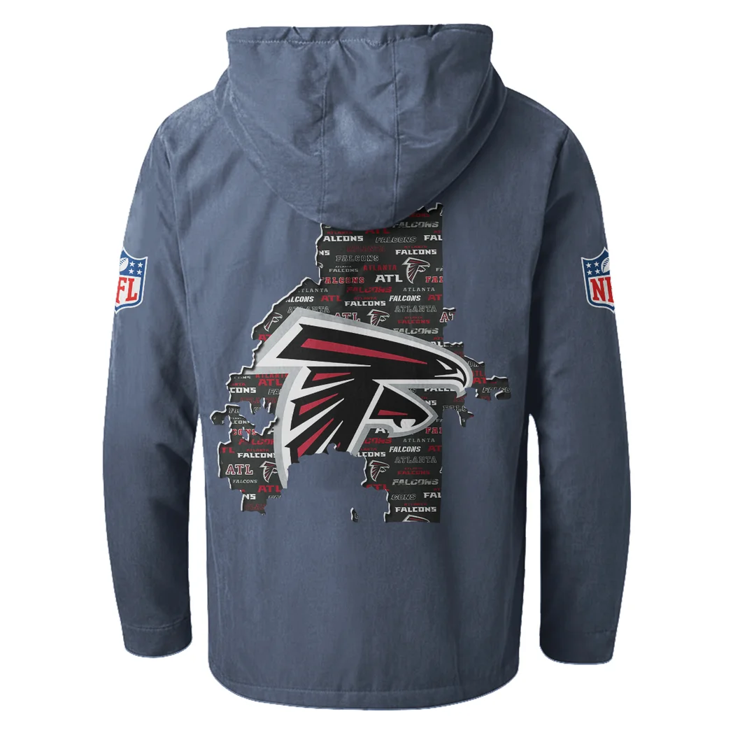 Feathered Army Flannel Hoodie, Game Day Hooded Flannel HVN1466AF - Navy Blue - Image 3