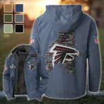 Feathered Army Flannel Hoodie, Game Day Hooded Flannel HVN1466AF - Navy Blue