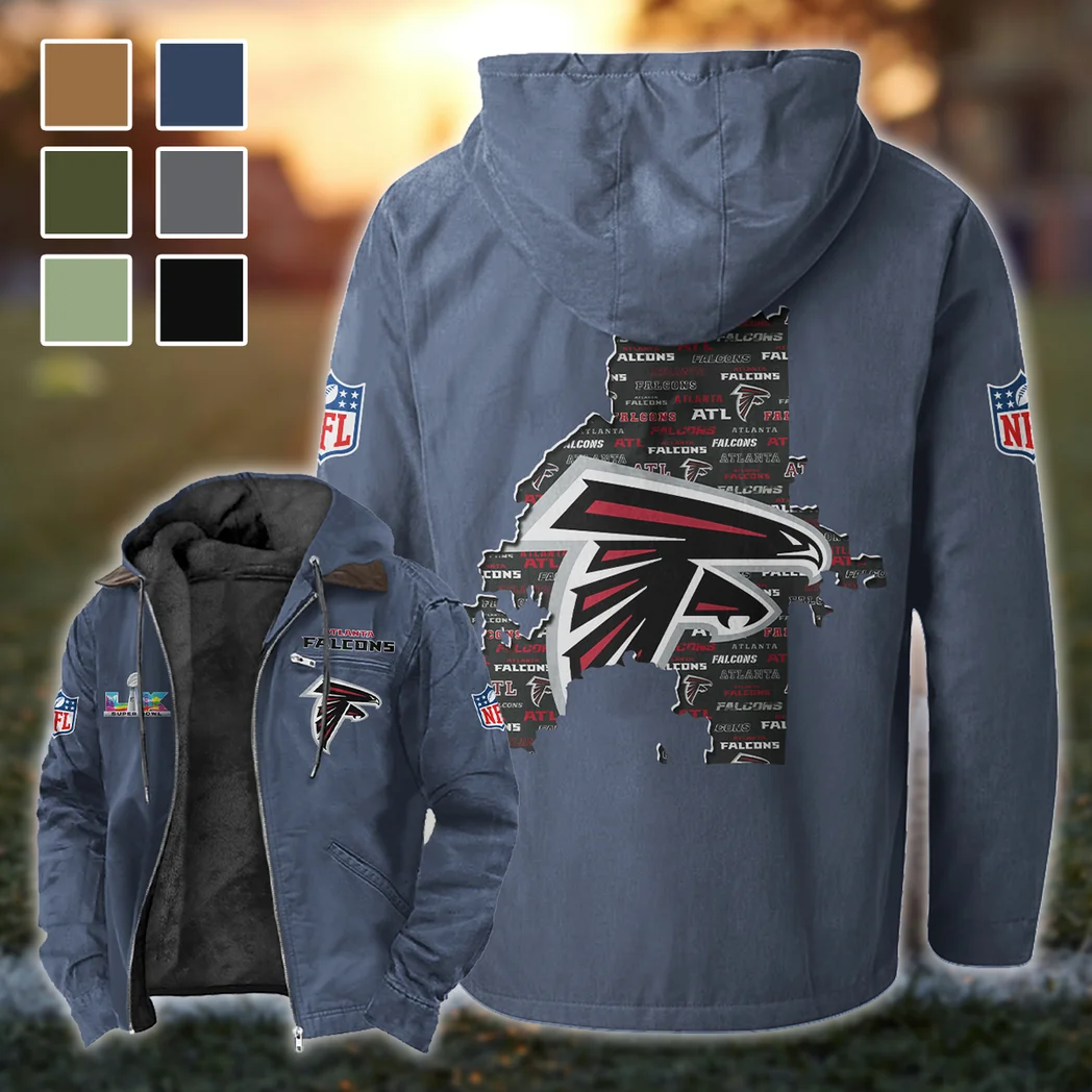 Feathered Army Flannel Hoodie, Game Day Hooded Flannel HVN1466AF - Navy Blue