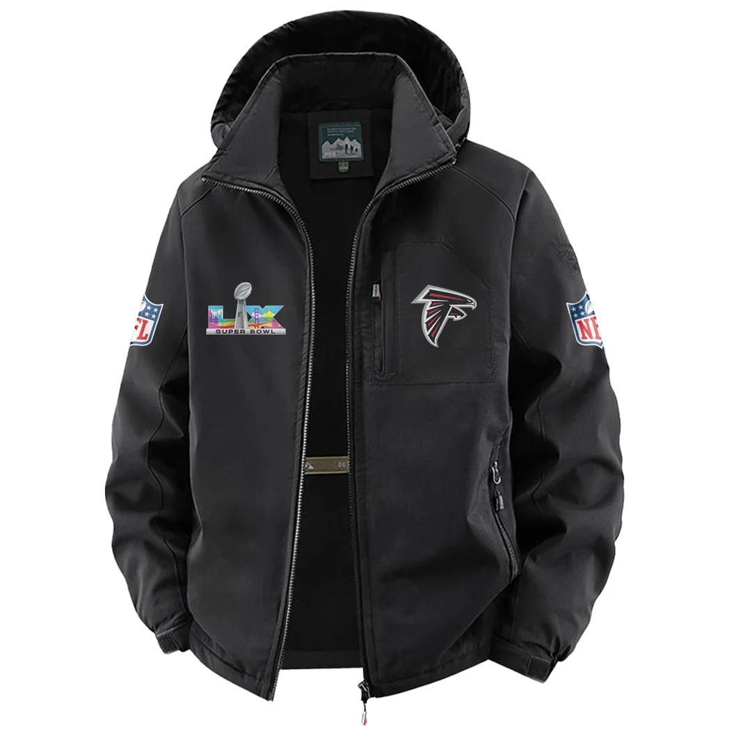 Feathered Army Fleece Windbreaker Jacket, Insulated Windbreaker Fleece HVN1466AF - Black - Image 2