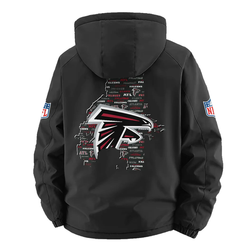 Feathered Army Fleece Windbreaker Jacket, Insulated Windbreaker Fleece HVN1466AF - Black - Image 3