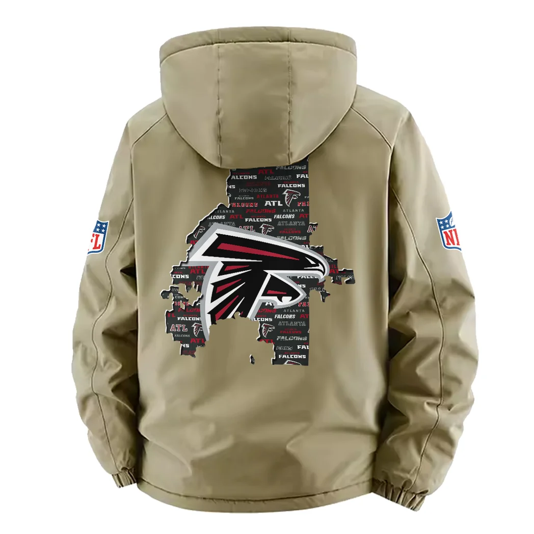Feathered Army Fleece Windbreaker Jacket, Insulated Windbreaker Fleece HVN1466AF - Khaki - Image 3