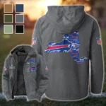 Charge Pride Flannel Hoodie, Athletic Spirit Fan Hoodie HVN1466BB - Gray