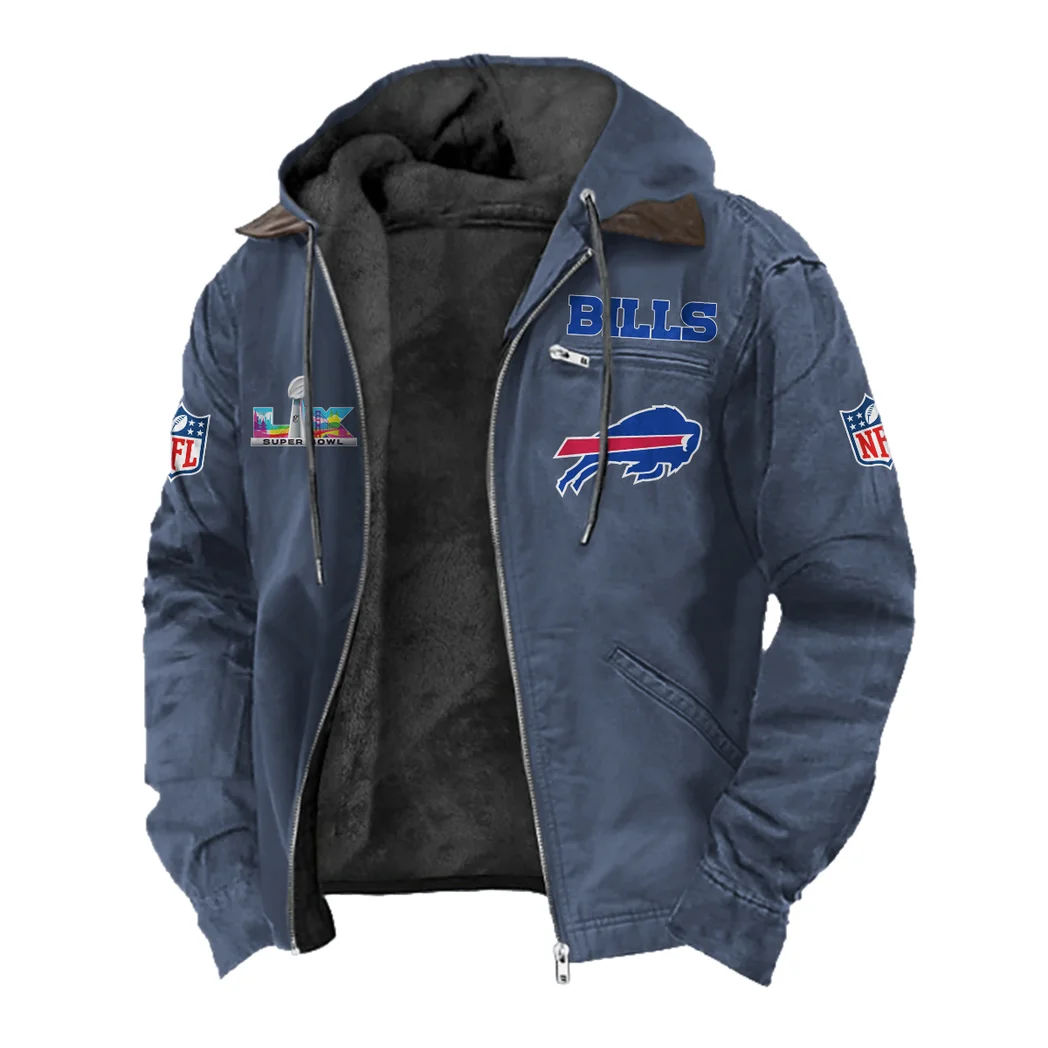Charge Pride Flannel Hoodie, Athletic Spirit Fan Hoodie HVN1466BB - Navy Blue - Image 2