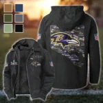 Purple Crew Flannel Hoodie, Stadium Ready Flannel Hoodie HVN1466BR - Black