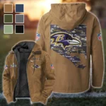 Purple Crew Flannel Hoodie, Stadium Ready Flannel Hoodie HVN1466BR - Camel