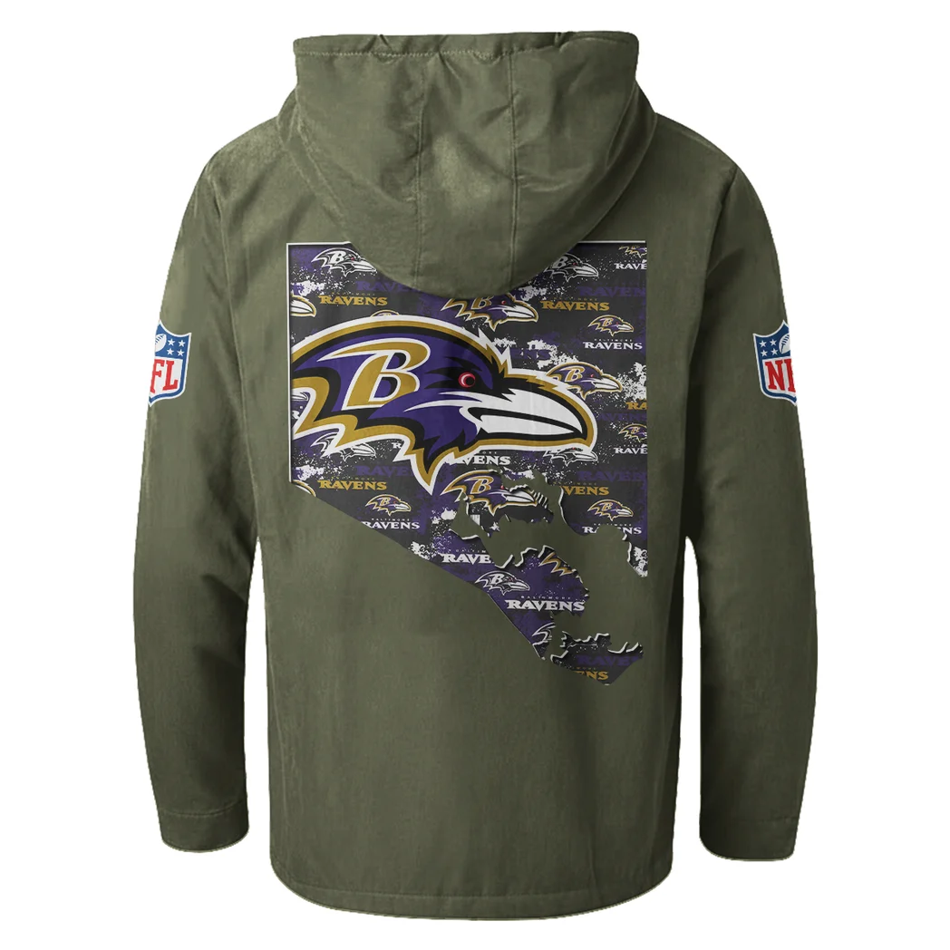 Purple Crew Flannel Hoodie, Stadium Ready Flannel Hoodie HVN1466BR - Green - Image 3