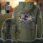 Purple Crew Flannel Hoodie, Stadium Ready Flannel Hoodie HVN1466BR - Green