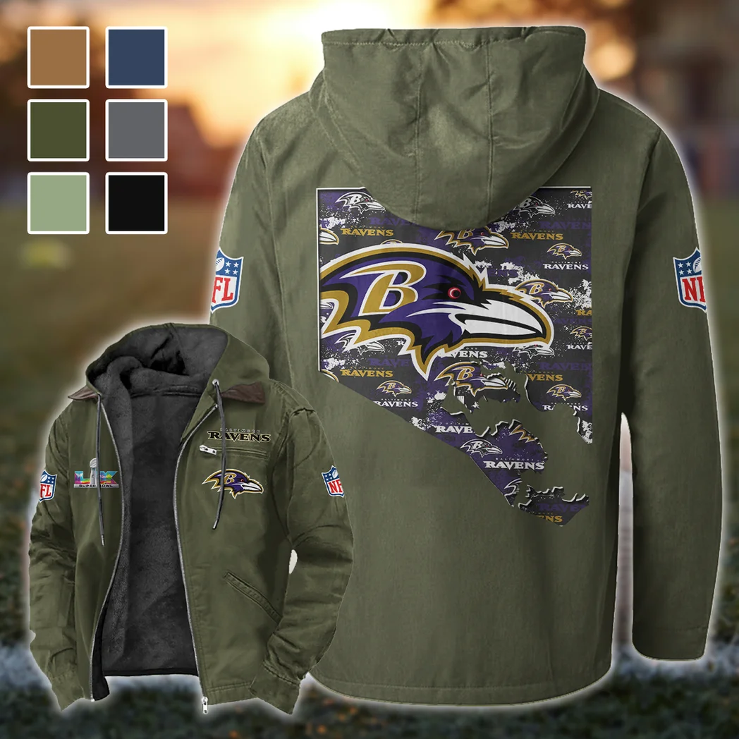 Purple Crew Flannel Hoodie, Stadium Ready Flannel Hoodie HVN1466BR - Green