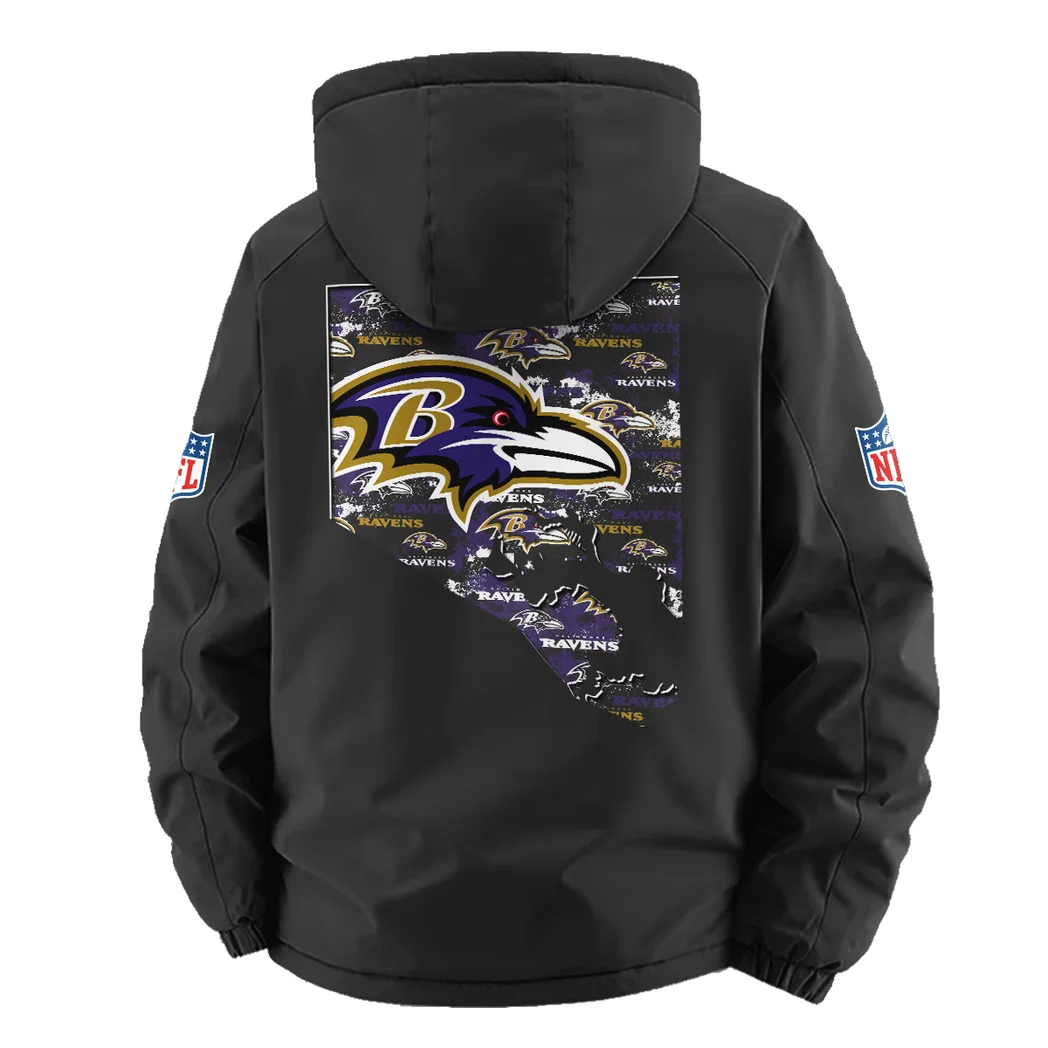 Purple Crew Fleece Windbreaker Jacket, Core-Warmth Windbreaker HVN1466BR - Black - Image 3