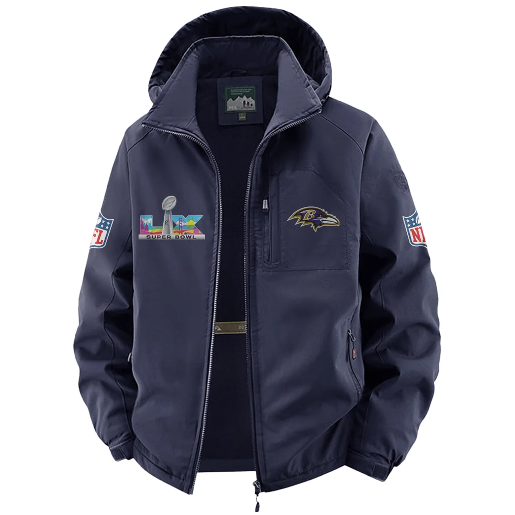 Purple Crew Fleece Windbreaker Jacket, Core-Warmth Windbreaker HVN1466BR - Navy - Image 2