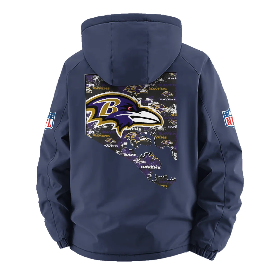 Purple Crew Fleece Windbreaker Jacket, Core-Warmth Windbreaker HVN1466BR - Navy - Image 3