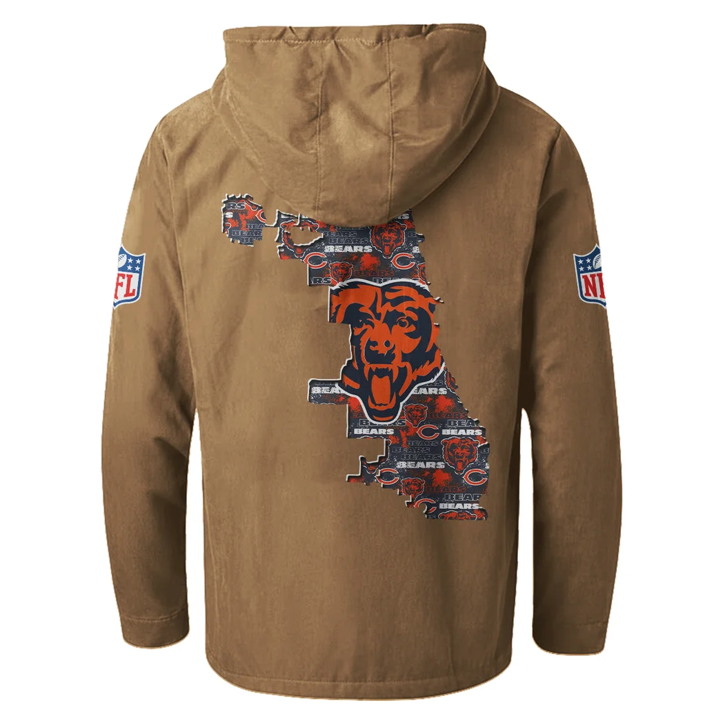 Windy Cubs Flannel Hoodie, Casual Sport Hooded Flannel HVN1466CB - Camel - Image 3