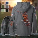 Windy Cubs Flannel Hoodie, Casual Sport Hooded Flannel HVN1466CB - Gray