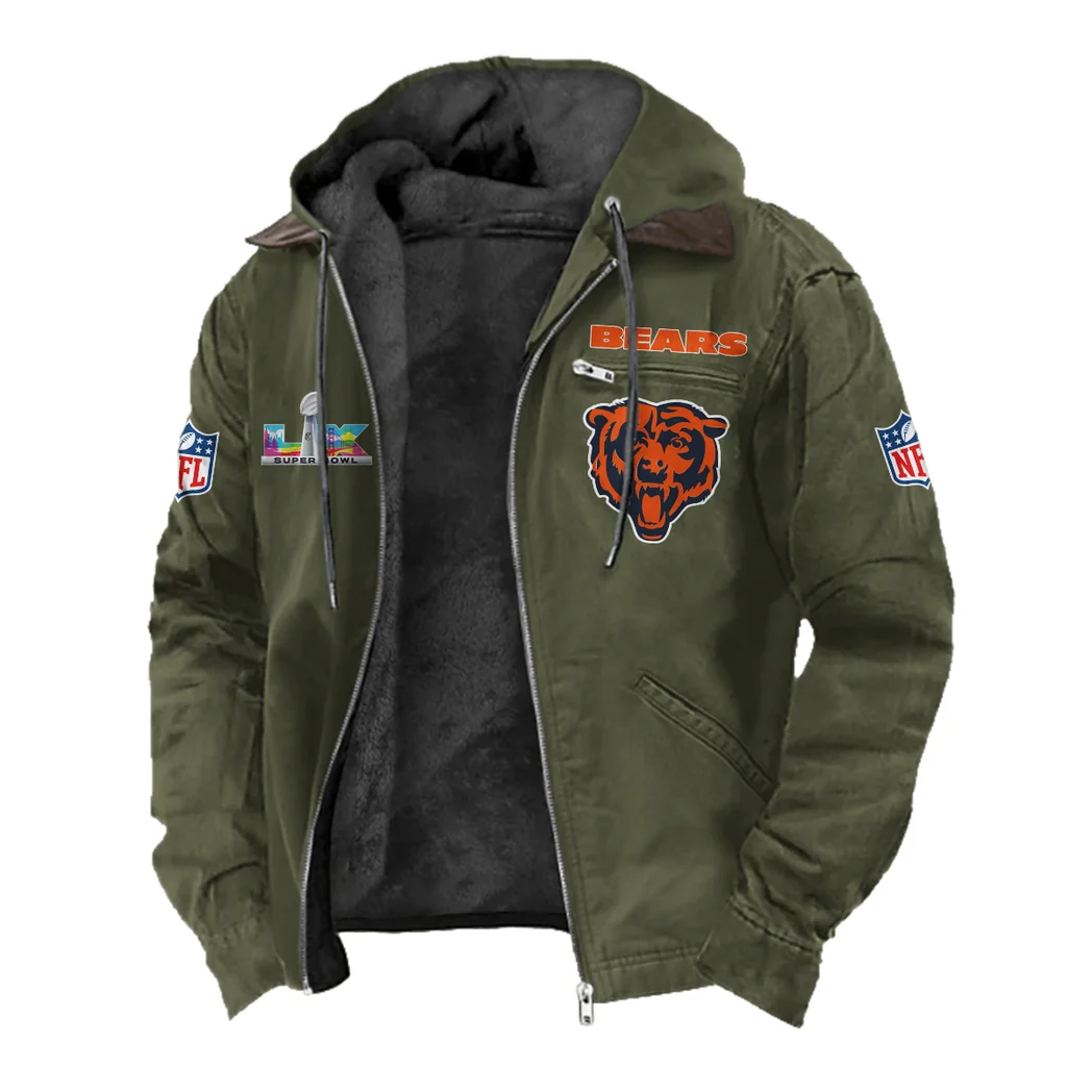 Windy Cubs Flannel Hoodie, Casual Sport Hooded Flannel HVN1466CB - Green - Image 2