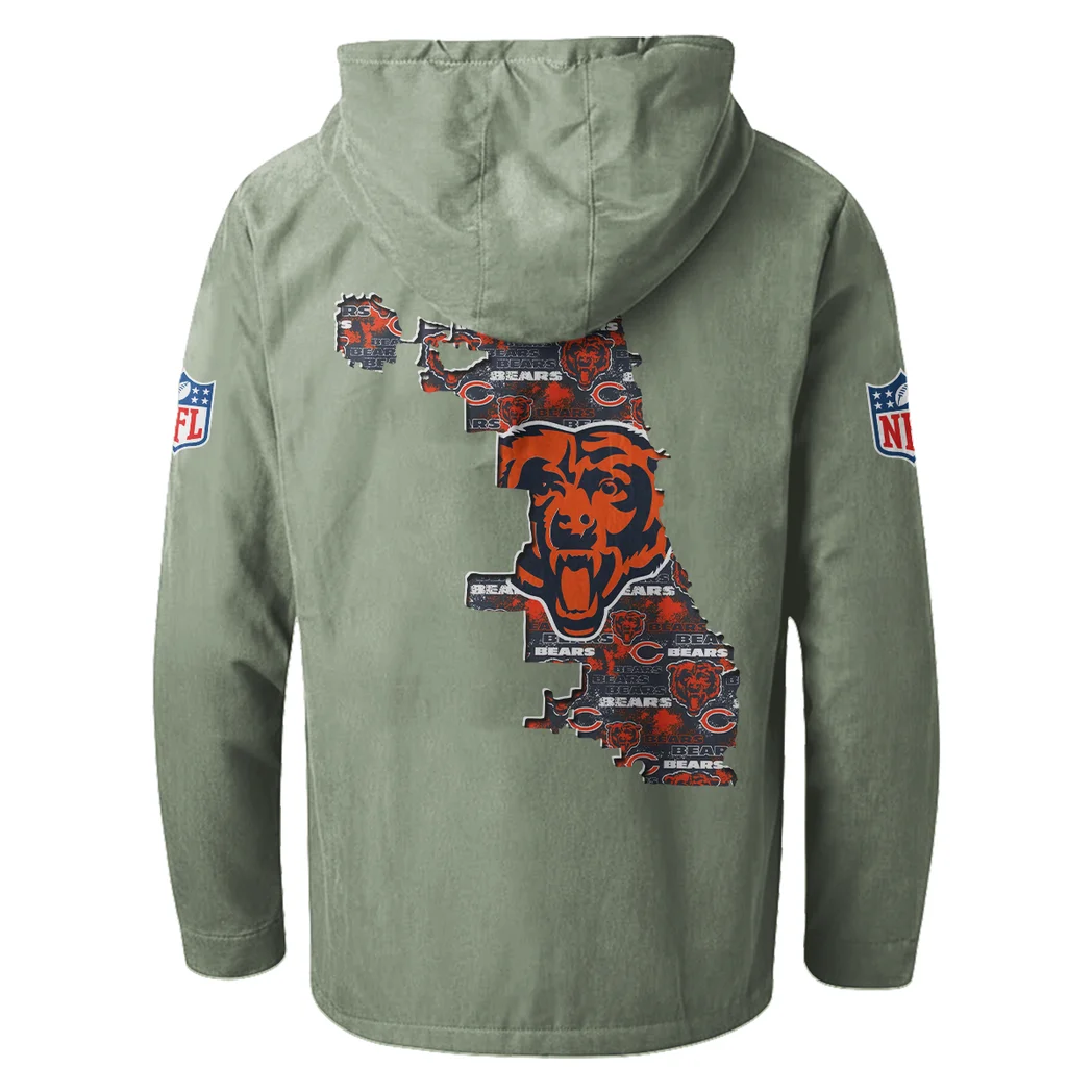 Windy Cubs Flannel Hoodie, Casual Sport Hooded Flannel HVN1466CB - Light Green - Image 3