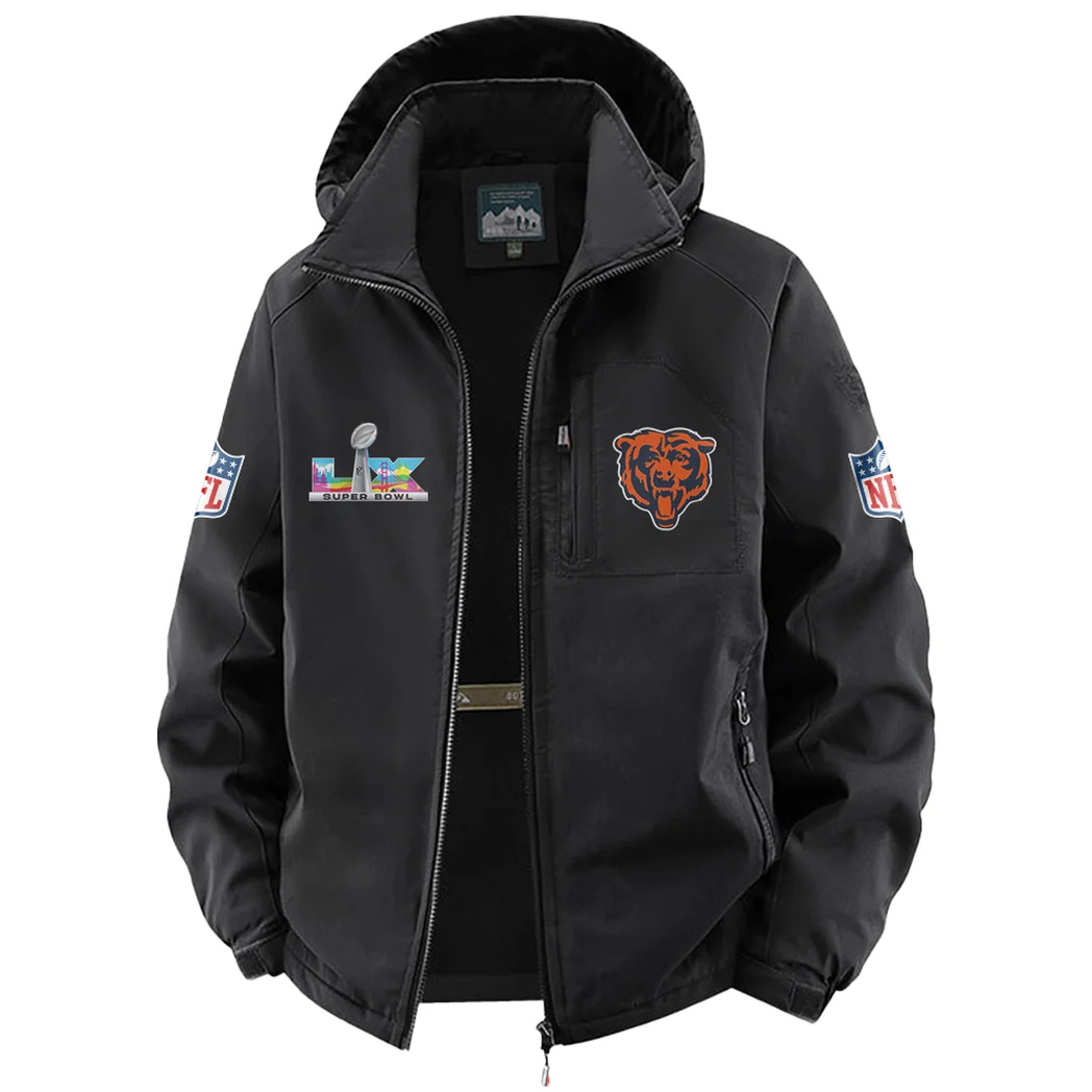Windy Cubs Fleece Windbreaker Jacket, Windproof Fleece Hybrid HVN1466CB - Black - Image 2