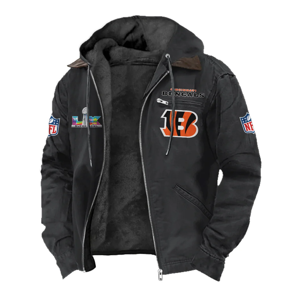 Orange Claws Flannel Hoodie, Fan Squad Flannel Hoodie HVN1466CI - Black - Image 2