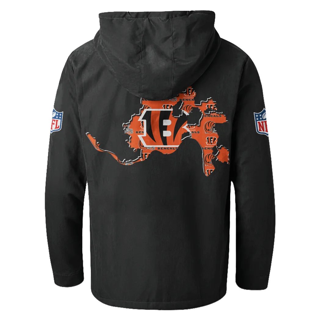 Orange Claws Flannel Hoodie, Fan Squad Flannel Hoodie HVN1466CI - Black - Image 3