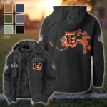 Orange Claws Flannel Hoodie, Fan Squad Flannel Hoodie HVN1466CI - Black