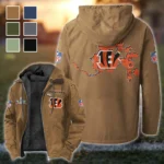 Orange Claws Flannel Hoodie, Fan Squad Flannel Hoodie HVN1466CI - Camel