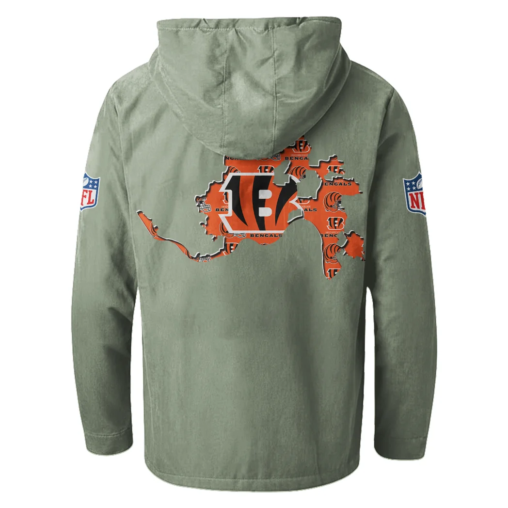 Orange Claws Flannel Hoodie, Fan Squad Flannel Hoodie HVN1466CI - Light Green - Image 3