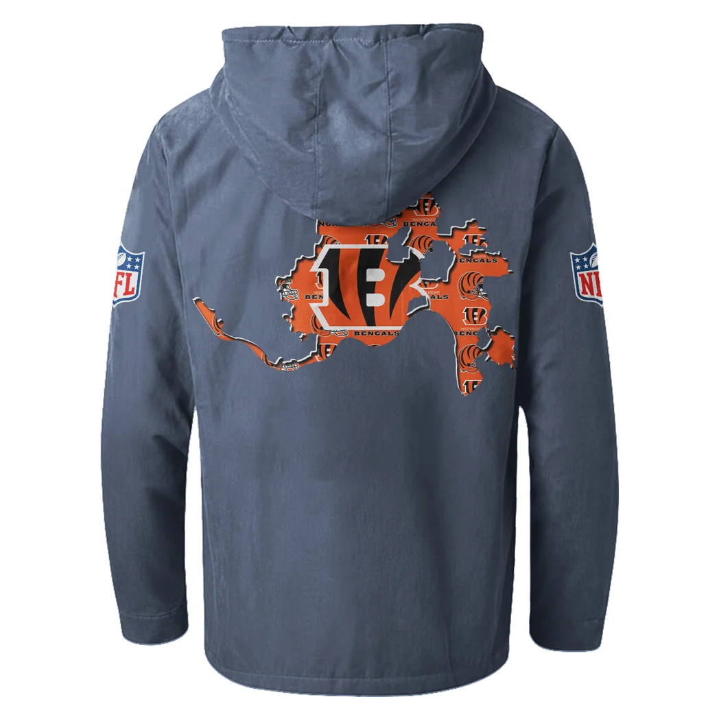 Orange Claws Flannel Hoodie, Fan Squad Flannel Hoodie HVN1466CI - Navy Blue - Image 3