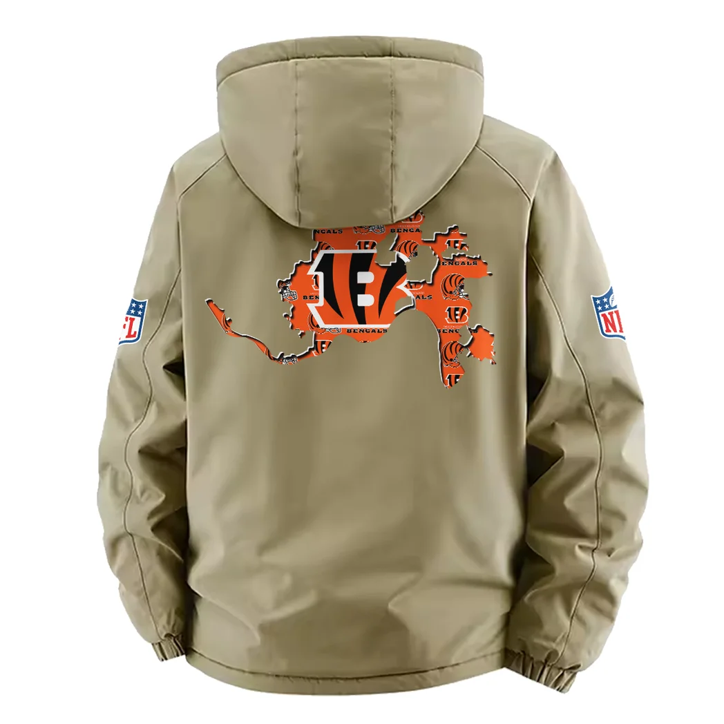 Orange Claws Fleece Windbreaker Jacket, Storm-Blocker Fleece HVN1466CI - Khaki - Image 3