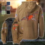 Match Day Pack Flannel Hoodie, Everyday Supporter Hooded Flannel HVN1466CL - Camel