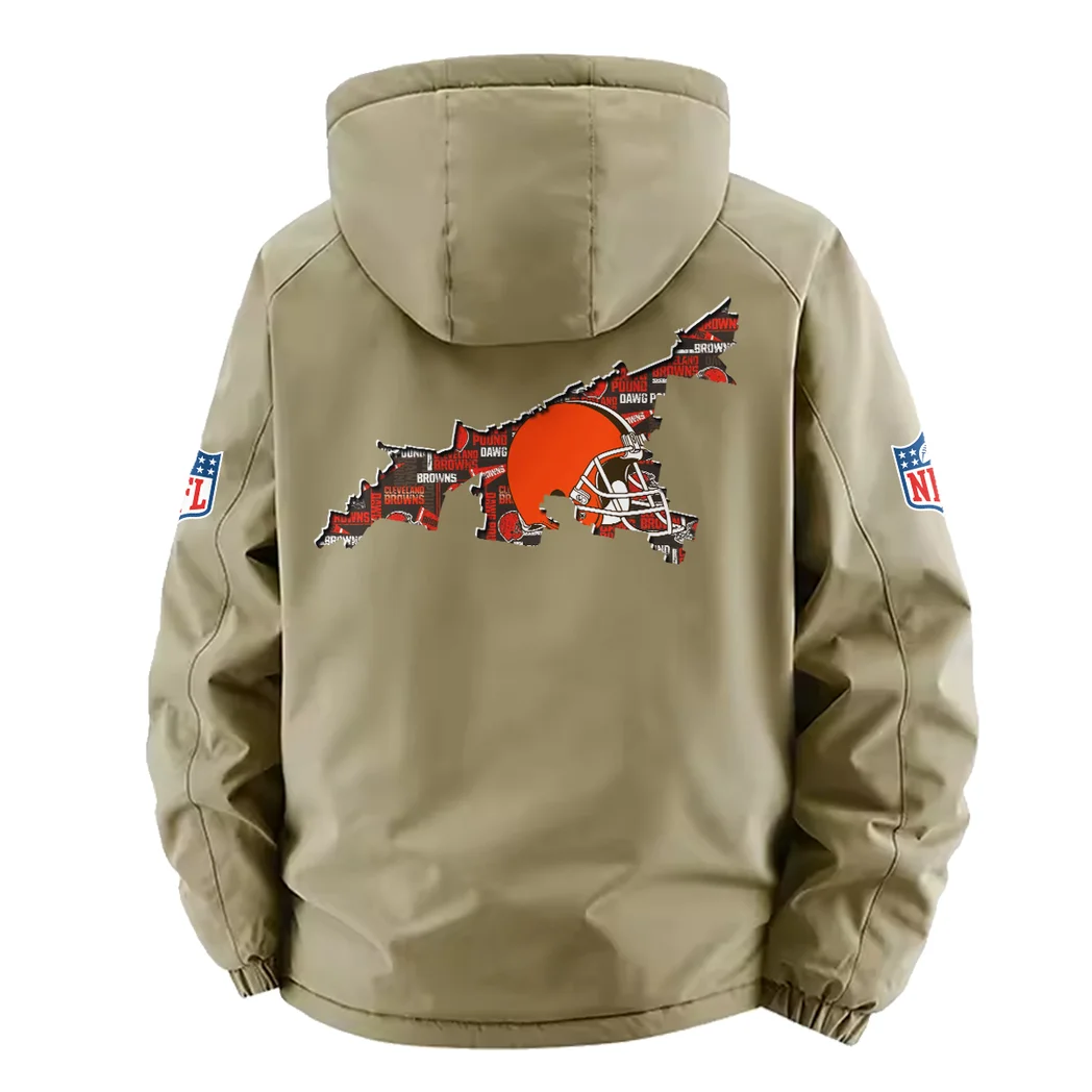 Match Day Pack Fleece Windbreaker Jacket, Essential Cold & Wind Barrier HVN1466CL - Khaki - Image 3