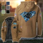 Football Panther Crew Flannel Hoodie, Team Spirit Flannel Hoodie HVN1466CP - Camel