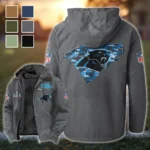 Football Panther Crew Flannel Hoodie, Team Spirit Flannel Hoodie HVN1466CP - Gray