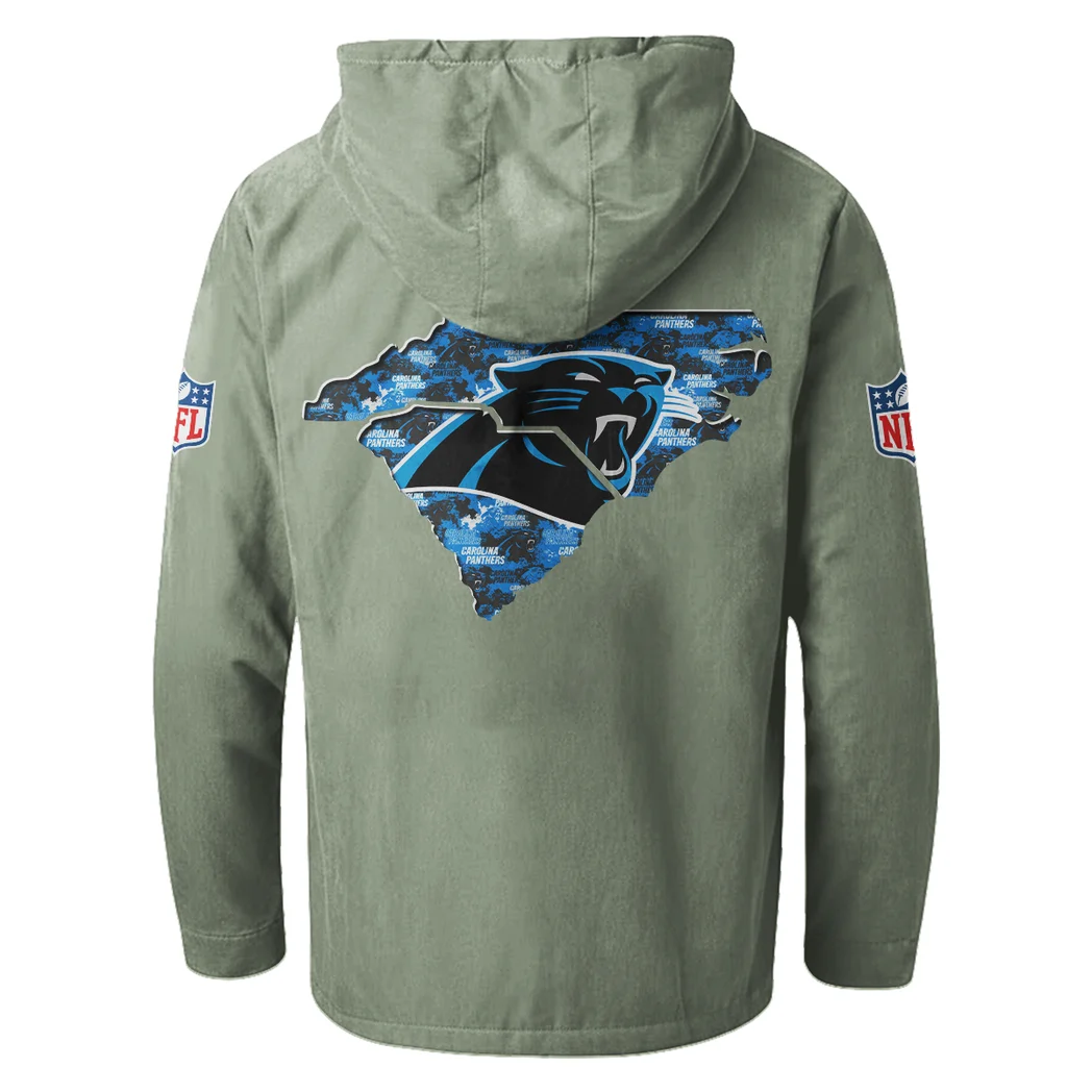 Football Panther Crew Flannel Hoodie, Team Spirit Flannel Hoodie HVN1466CP - Light Green - Image 3