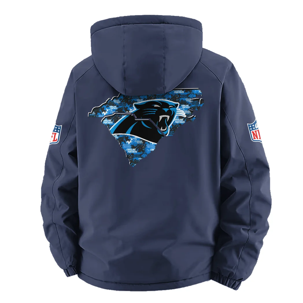 Football Panther Crew Fleece Windbreaker Jacket, Dual-Layer Protection Jacket HVN1466CP - Navy - Image 3
