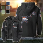 Football Bronze Crew Flannel Hoodie, Street Style Sport Hoodie HVN1466DB - Black