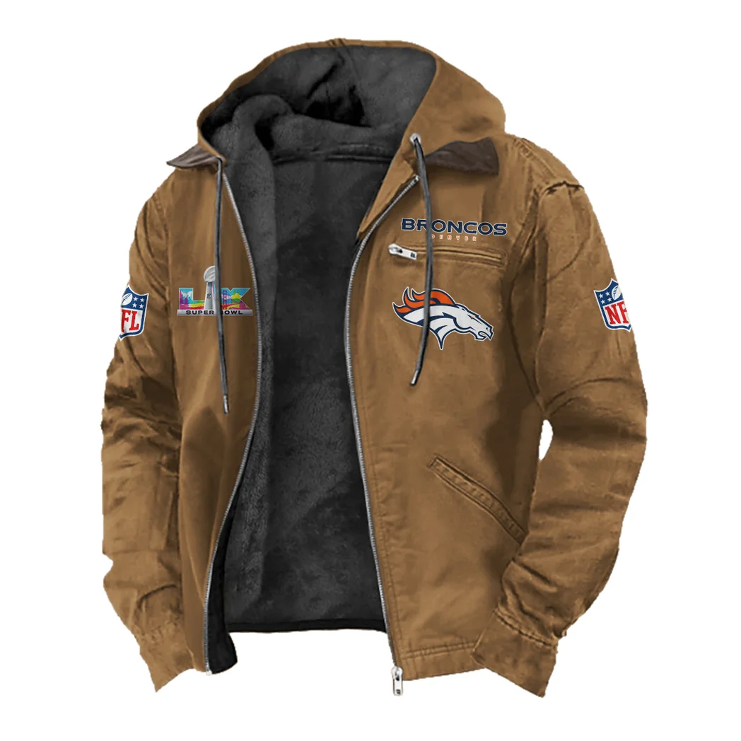 Football Bronze Crew Flannel Hoodie, Street Style Sport Hoodie HVN1466DB - Camel - Image 2