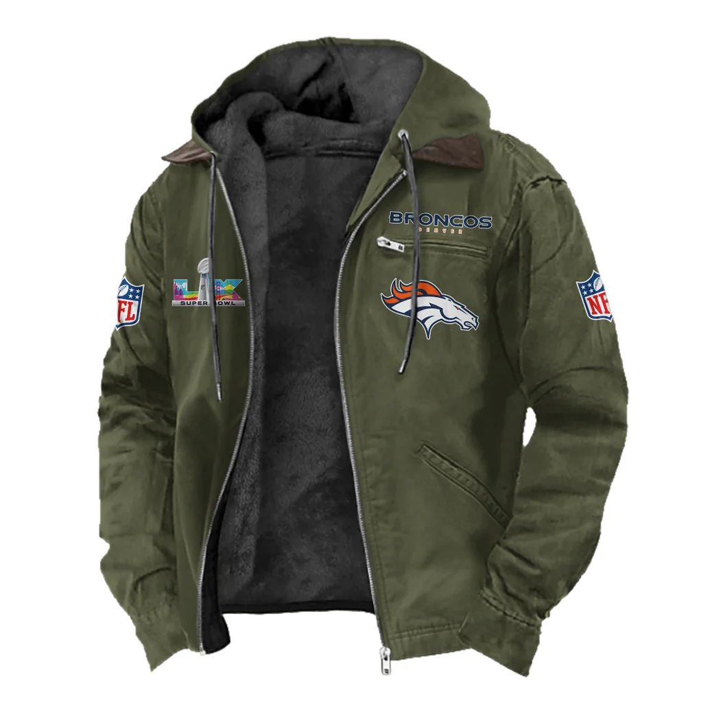 Football Bronze Crew Flannel Hoodie, Street Style Sport Hoodie HVN1466DB - Green - Image 2