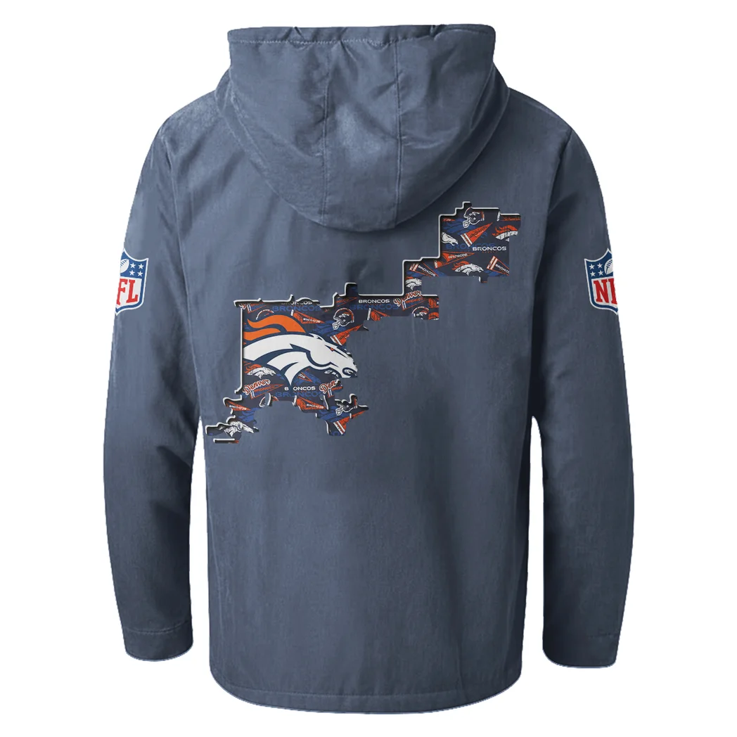 Football Bronze Crew Flannel Hoodie, Street Style Sport Hoodie HVN1466DB - Navy Blue - Image 3