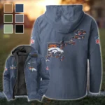 Football Bronze Crew Flannel Hoodie, Street Style Sport Hoodie HVN1466DB - Navy Blue