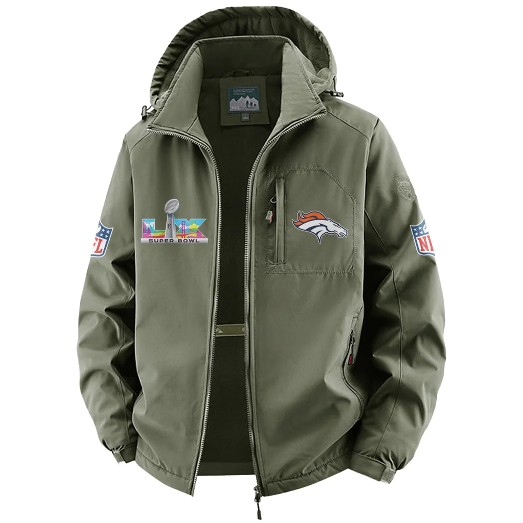 Football Bronze Crew Fleece Windbreaker Jacket, Weather-Guard Fleece HVN1466DB - Green - Image 2