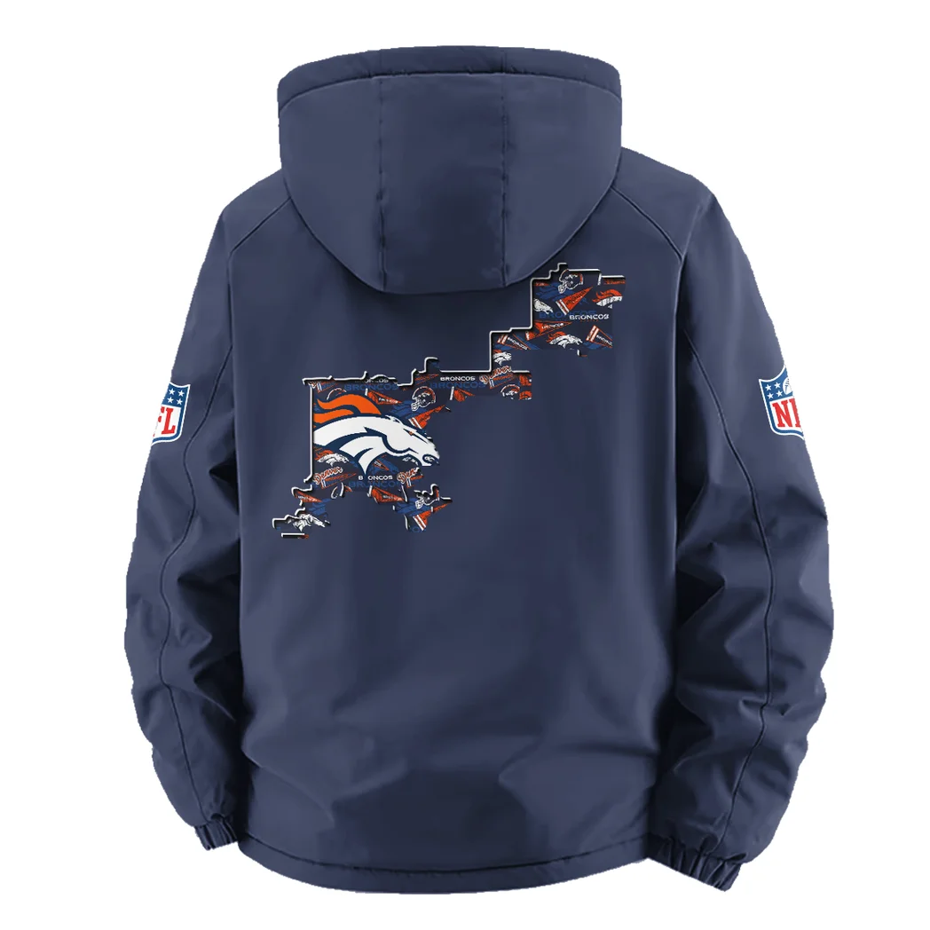 Football Bronze Crew Fleece Windbreaker Jacket, Weather-Guard Fleece HVN1466DB - Navy - Image 3