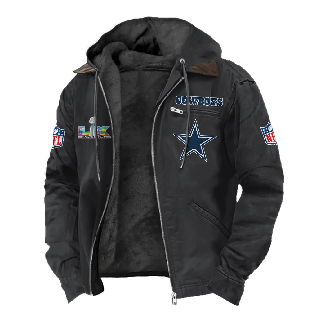 Blue Pride Flannel Hoodie, Warm Fan Flannel Hoodie HVN1466DC - Black - Image 2