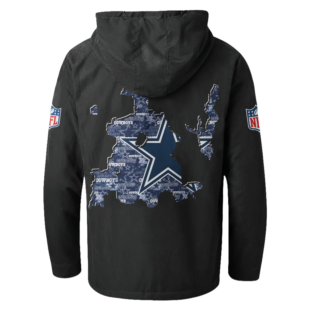 Blue Pride Flannel Hoodie, Warm Fan Flannel Hoodie HVN1466DC - Black - Image 3