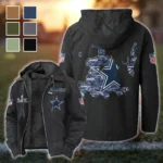 Blue Pride Flannel Hoodie, Warm Fan Flannel Hoodie HVN1466DC - Black