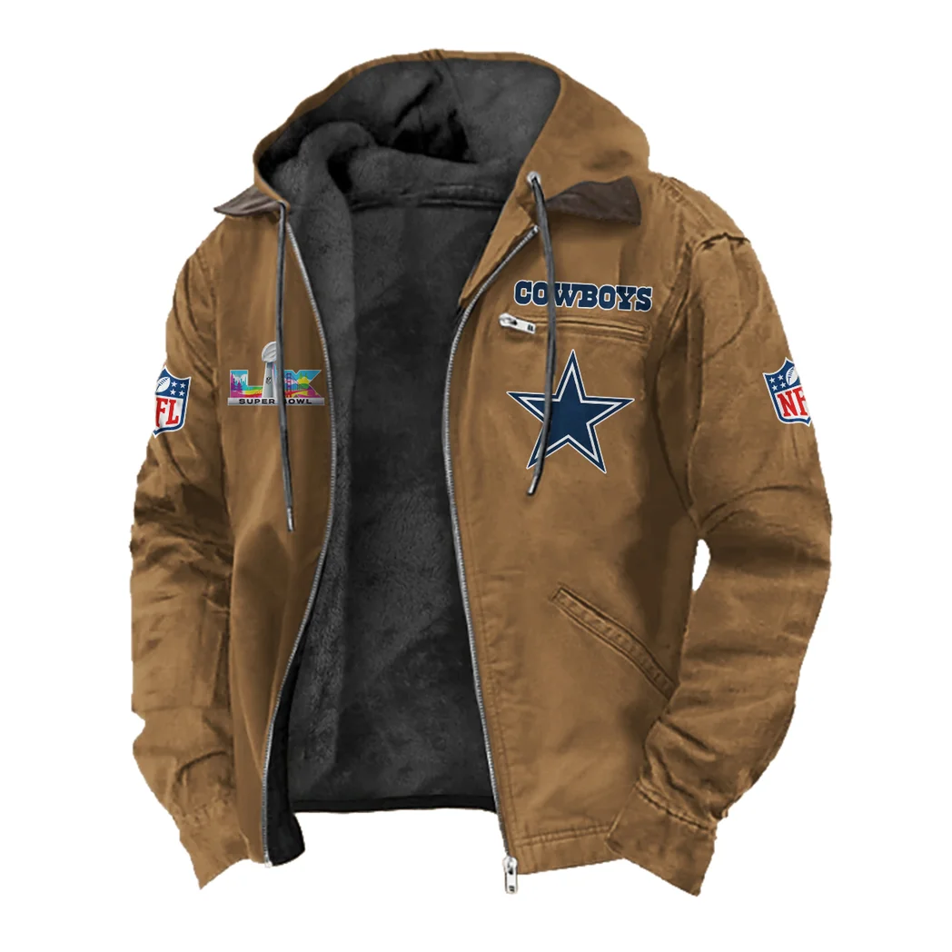 Blue Pride Flannel Hoodie, Warm Fan Flannel Hoodie HVN1466DC - Camel - Image 2